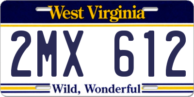 WV license plate 2MX612