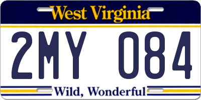 WV license plate 2MY084