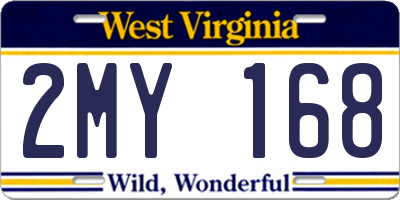 WV license plate 2MY168