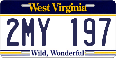 WV license plate 2MY197