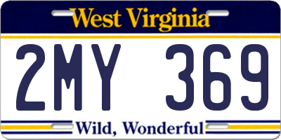 WV license plate 2MY369