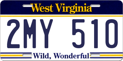 WV license plate 2MY510