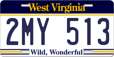 WV license plate 2MY513