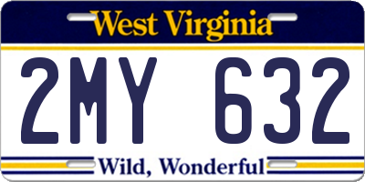 WV license plate 2MY632