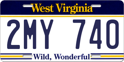 WV license plate 2MY740