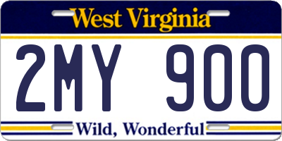 WV license plate 2MY900