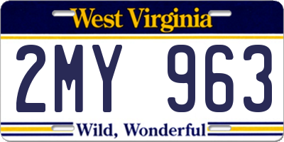 WV license plate 2MY963