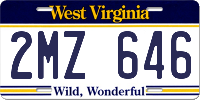 WV license plate 2MZ646