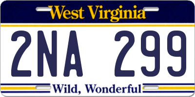 WV license plate 2NA299