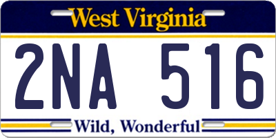 WV license plate 2NA516