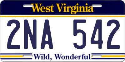 WV license plate 2NA542