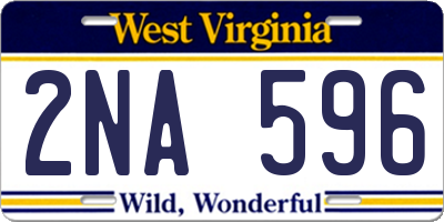 WV license plate 2NA596