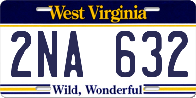 WV license plate 2NA632