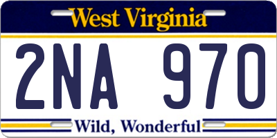 WV license plate 2NA970