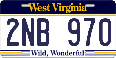 WV license plate 2NB970