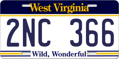 WV license plate 2NC366