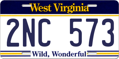 WV license plate 2NC573