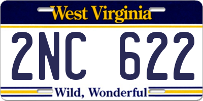 WV license plate 2NC622