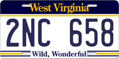 WV license plate 2NC658