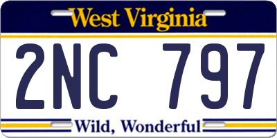 WV license plate 2NC797