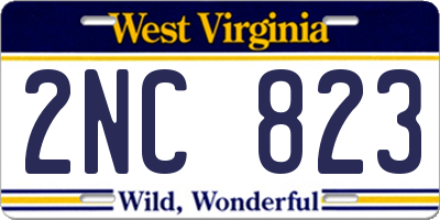 WV license plate 2NC823