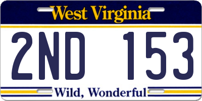 WV license plate 2ND153