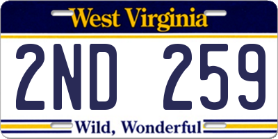 WV license plate 2ND259