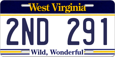 WV license plate 2ND291