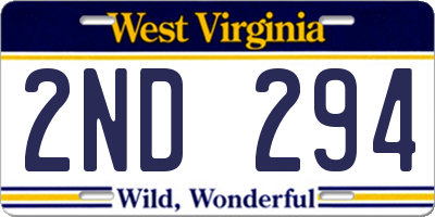 WV license plate 2ND294