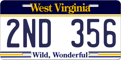 WV license plate 2ND356