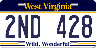 WV license plate 2ND428
