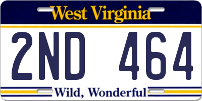 WV license plate 2ND464