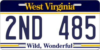 WV license plate 2ND485