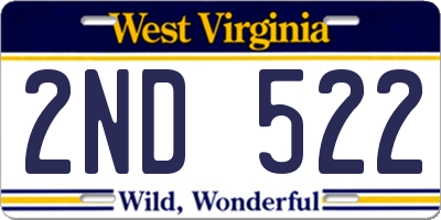 WV license plate 2ND522