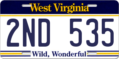 WV license plate 2ND535
