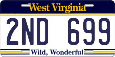 WV license plate 2ND699