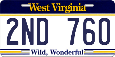 WV license plate 2ND760