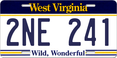 WV license plate 2NE241