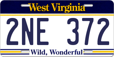 WV license plate 2NE372