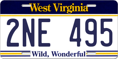 WV license plate 2NE495