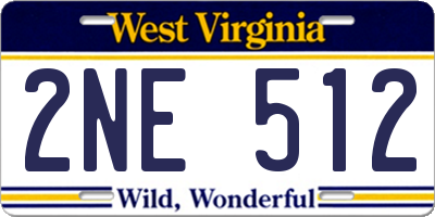 WV license plate 2NE512