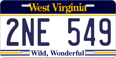 WV license plate 2NE549