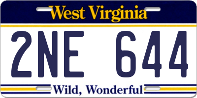 WV license plate 2NE644