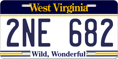 WV license plate 2NE682