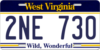 WV license plate 2NE730