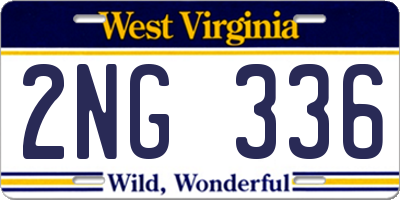 WV license plate 2NG336