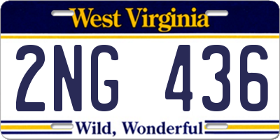 WV license plate 2NG436