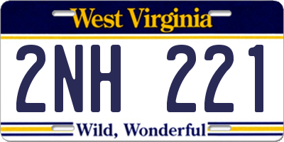WV license plate 2NH221