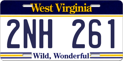 WV license plate 2NH261