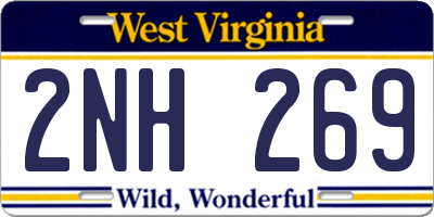 WV license plate 2NH269